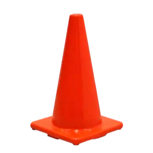 CONO DE SEGURIDAD FLEXIBLE DE PVC 18" IMPORTADO SIN CINTA