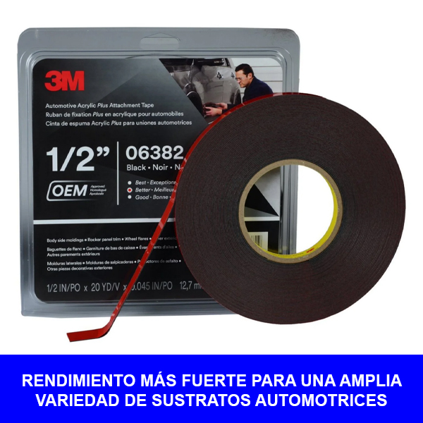 CINTA VHB 06382 DE MOLDURA 1/2"X20YDS - 3M