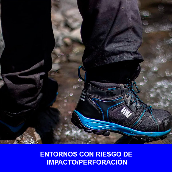 BOTA DE SEGURIDAD CLAW RESIST HIGH NEGRO/AZUL - TALLA 41