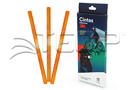 CINTA REFLECTIVA PARA BICICLETA NARANJA FLUORECENTE BLISTERX12UND - 3M