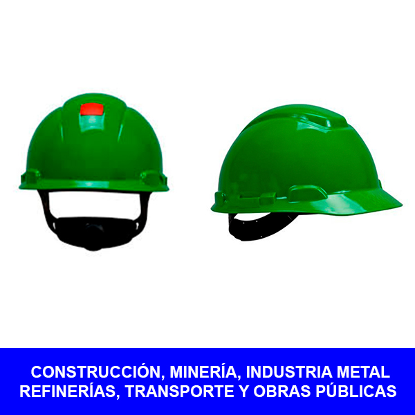 CASCO-3M H-704 VERDE CON SISTEMA RATCHET