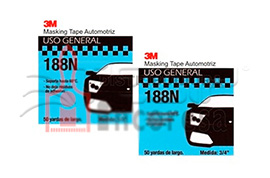 MASKING TAPE AUTOMOTRIZ 188N USO GENERAL 3/4X50MTS