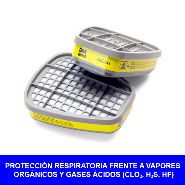 6003 CARTUCHO CONTRA VAPORES ORG Y GASES ACIDOS PACK 2 UND